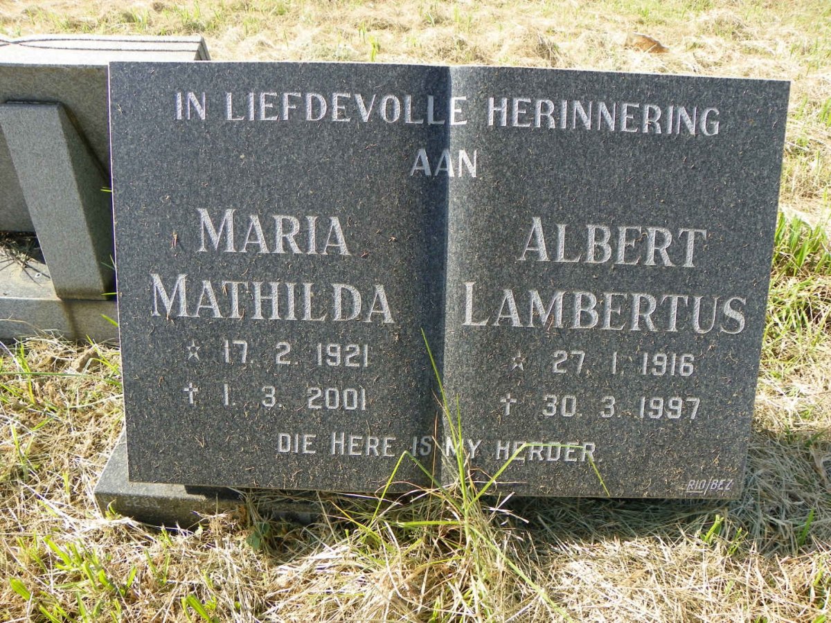 ? Albert Lambertus 1916-1997 &amp; Maria Mathilda 1921-2001