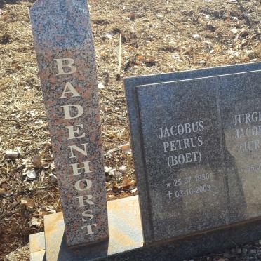 BADENHORST Jacobus Petrus 1930-2003 :: BADENHORST Jurgens Jacobus 1931-