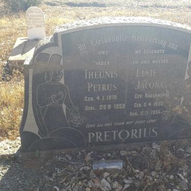 PRETORIUS Theunis Petrus 1879-1959 &amp; Elsie Jacoba BADENHORST 1880-1956