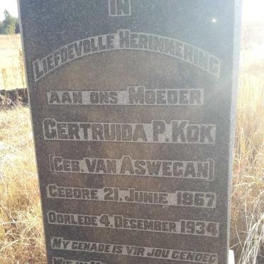 KOK Gertruida P. nee VAN ASWEGAN 1867-1934