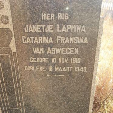 ASWEGEN Janetje Laphina Catarina Fransina, van 1910-1949