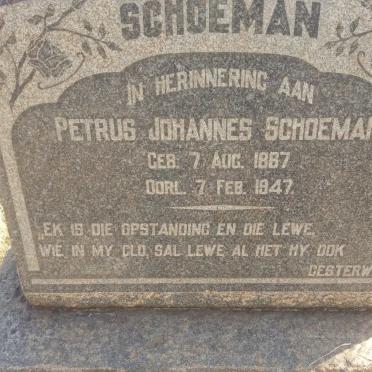 SCHOEMAN Petrus Johannes 1887-1947