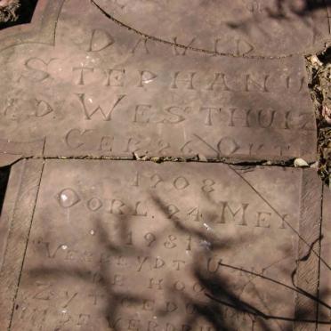 WESTHUIZEN David Stephanus, v.d. 1908-1931