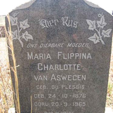 ASWEGEN Maria Flippina Charlotte, van nee DU PLESSIS 1876-1965