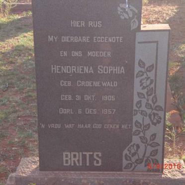BRITS Hendriena Sophia nee GROENEWALD 1905-1957