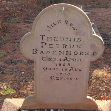 BADENHORST Theunis Petrus 1858-1933