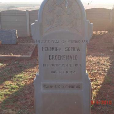GROENEWALD Hendrina Sophia nee PRETORIUS 1883-1933