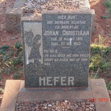 HEFER Johan Christiaan 1951-1952