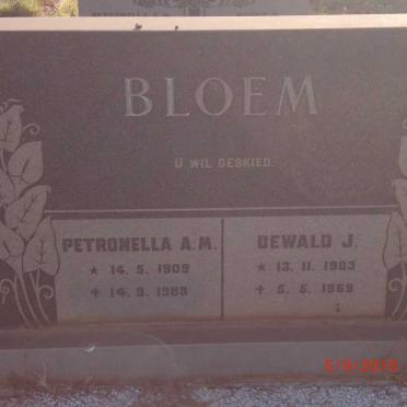 BLOEM Dewald J. 1903-1969 &amp; Petronella A.M. 1909-1988