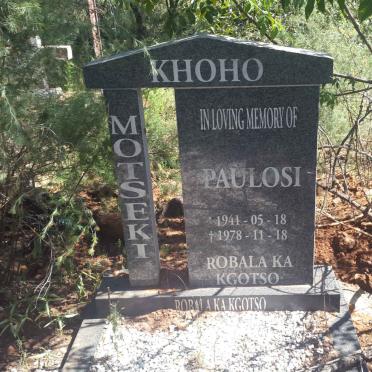 MOTSEKI Paulosi Khoho 1941-1978