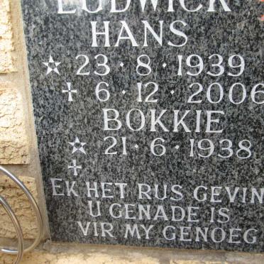 LUDWICK Hans 1939-2006 &amp; Bokkie 1938-