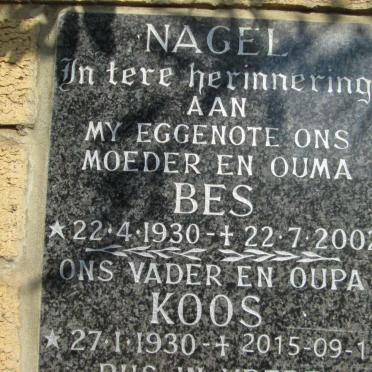 NAGEL Koos 1930-2015 &amp; Bes 1930-2002