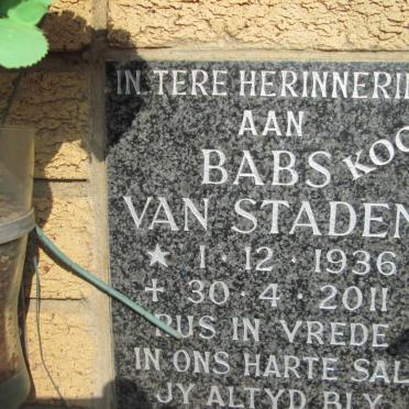 STADEN Babs, van 1936-2011