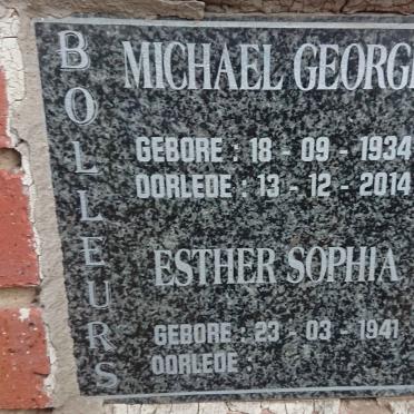 BOLLEURS Michael George 1934-2014 &amp; Esther Sophia 1941-