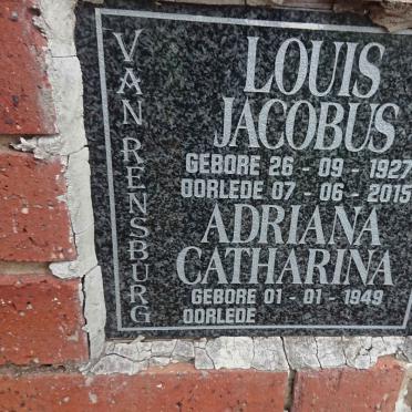 RENSBURG Louis Jacobus, van 1927-2015 &amp; Adriana Catharina 1949-