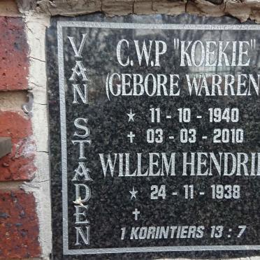 STADEN Willem Hendrik, van 1938-  &amp; C.W.P. WARREN 1940-2010