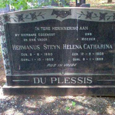 PLESSIS Hermanus Steyn, du 1890-1955  &amp;  Helena Catherina 1908-1989