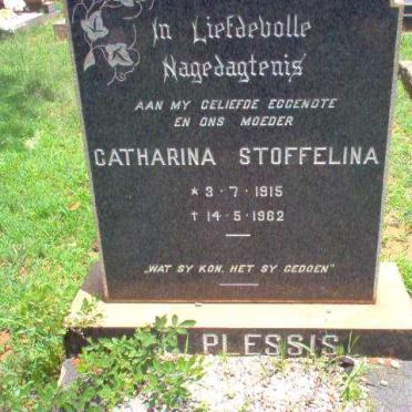 PLESSIS Catharina Stoffelina, du 1915-1962