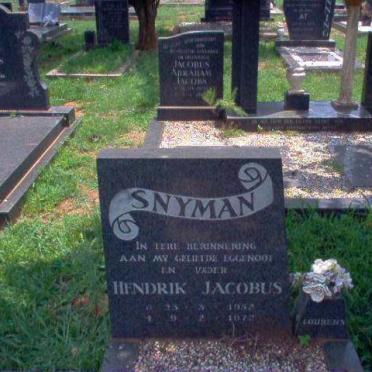 SNYMAN Hendrik Jacobus 1952-1972