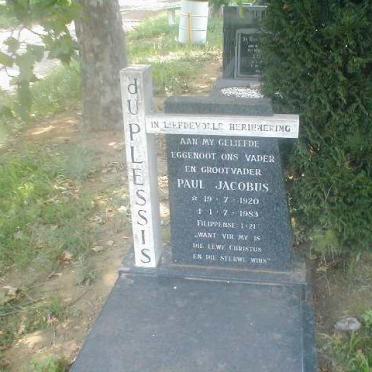 PLESSIS Paul Jacobus, du 1920-1983