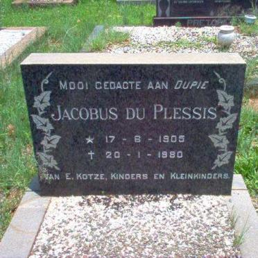 PLESSIS Jacobus, du 1905-1980