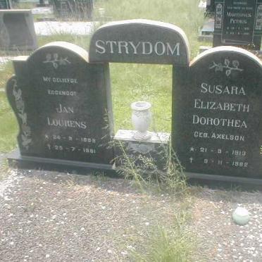 STRYDOM Jan Lourens 1898-1981 &amp; Susara Elizabeth Dorothea AXELSON 1913-1982