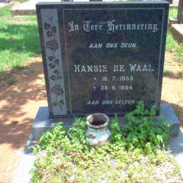 WAAL Hansie, de 1955-1984