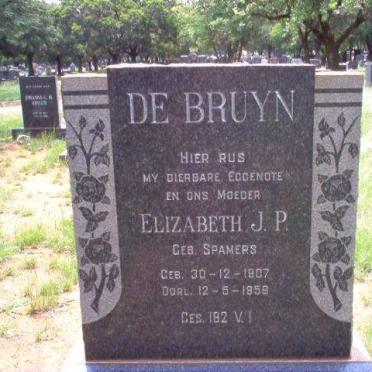 BRUYN Elizabeth J.P., de nee SPAMERS 1907-1959