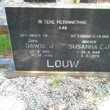 LOUW David J. 1905-1986  &amp;  Susanna E.J. 1908-1970