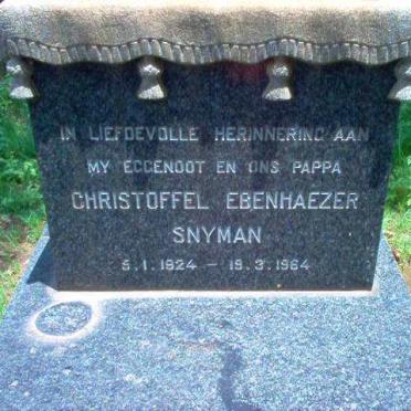 SNYMAN Christoffel Ebenhaezer 1924-1964
