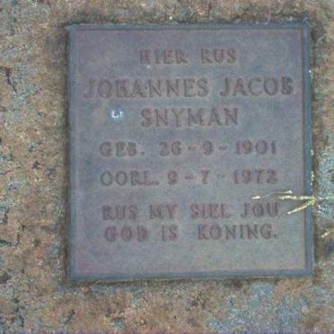 SNYMAN Johannes Jacob 1901-1972