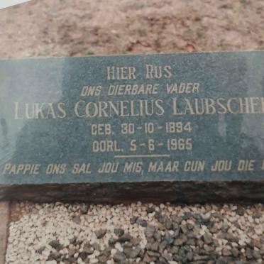 LAUBSCHER Lukas Cornelius 1894-1965