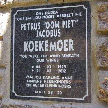 KOEKEMOER Petrus Jacobus &quot;Oom Piet&quot; 1925-2012