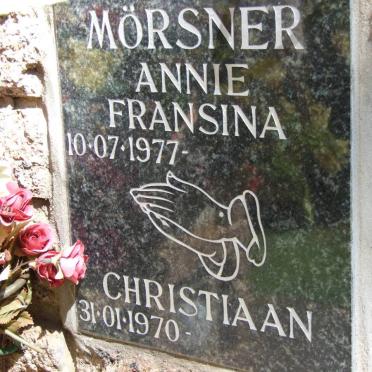 MÖRSNER Christiaan 1970- &amp; Annie Fransina 1977-