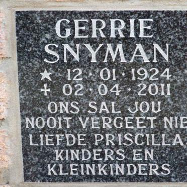 SNYMAN Gerrie 1924-2011