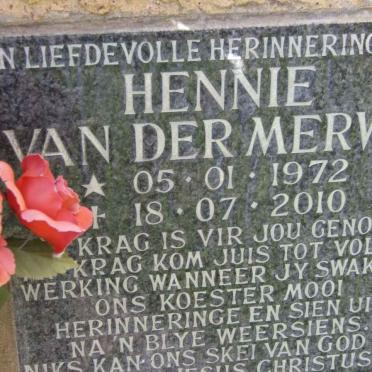MERWE Hennie, van der 1972-2010