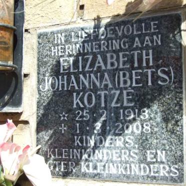 KOTZÉ Elizabeth Johanna 1913-2008