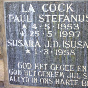 COCK Paul Stefanus, la 1953-1997 &amp; Susara J.D. 1958-
