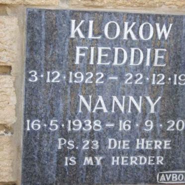 KLOKOW Fieddie 1922-199? &amp; Nanny 1938-2009