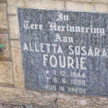 FOURIE Alletta Susara 1944-1999