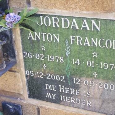JORDAAN Anton 1978-2002 &amp; Francois 1976-2009