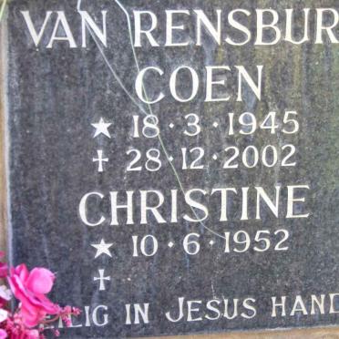 RENSBURG Coen, van 1945-2002 &amp; Christine 1952-