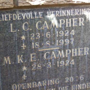 CAMPHER L.C. 1924-1997 &amp; M.K.E. 1924-