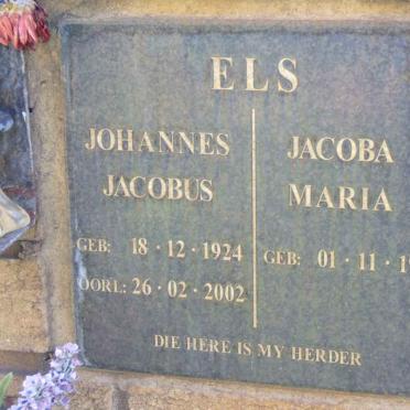 ELS Johannes Jacobus 1924-2002 &amp; Jacoba Maria 1936-