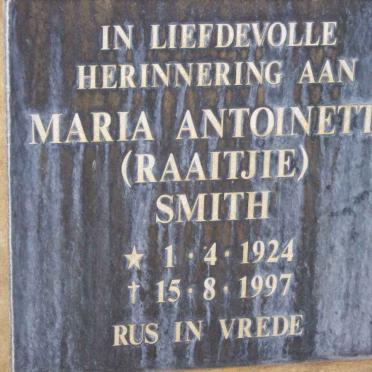 SMITH Maria Antoinette 1924-1997