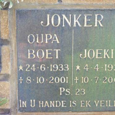 JONKER Boet 1933-2001 &amp; Joekie 1939-2005
