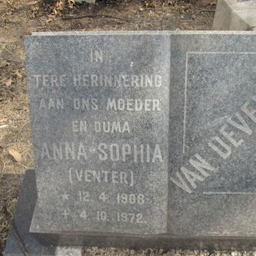 DEVENTER Anna Sophia, van nee VENTER 1908-1972