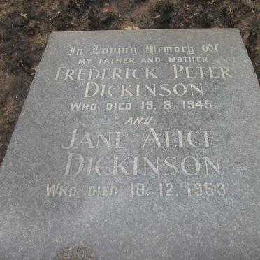DICKINSON Frederick Peter -1945 &amp; Jane Alice -1953