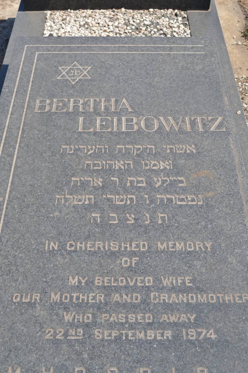 LEIBOWITZ Bertha -1974