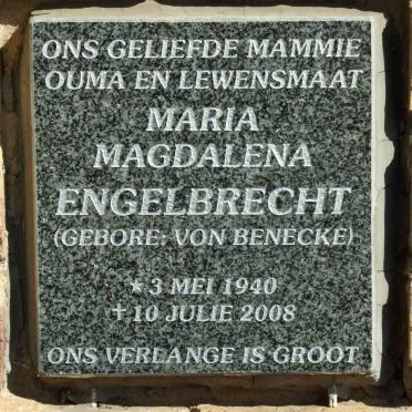 ENGELBRECHT Maria Magdalena nee VON BENECKE 1940-2008